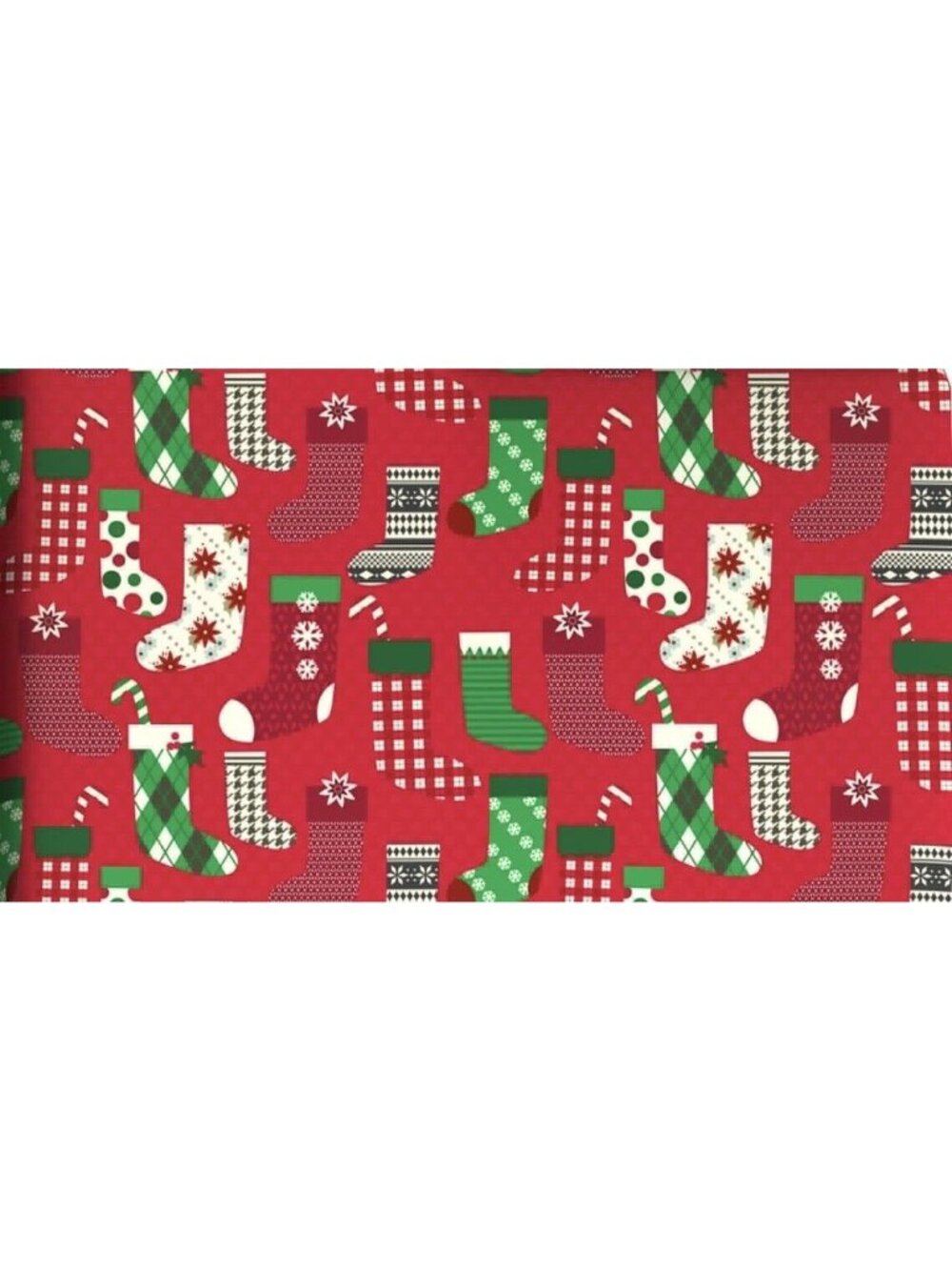 Hallmark Christmas Stockings on Red Jumbo Wrapping Paper 90 sq ft